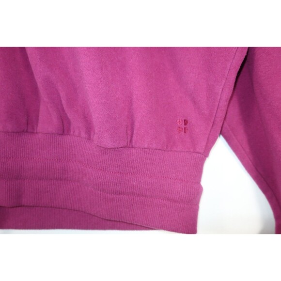 Sweaty Betty Pink Fuchsia Cropped Turtleneck Drawstring Velour Sweatshirt Yoga L - Picture 5 of 7